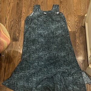 Poetry silk 6 Blue Patterned Sleeveless Dress